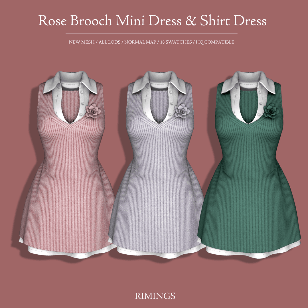 Платье Rose Brooch Mini Dress & Shirt Dress